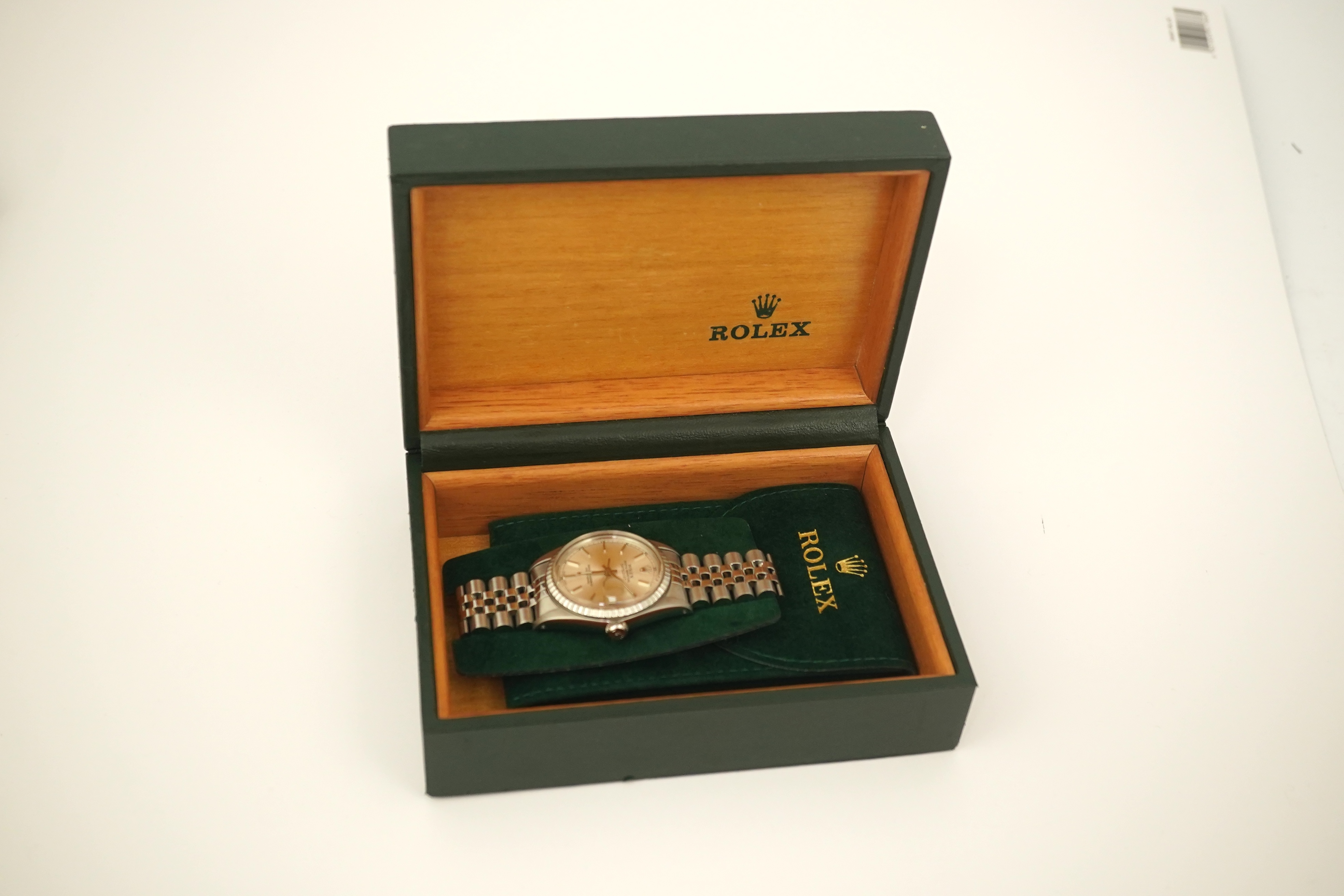 A gentleman's early 1980's stainless steel Rolex Oyster Perpetual Datejust wrist watch, on a stainless steel Rolex bracelet